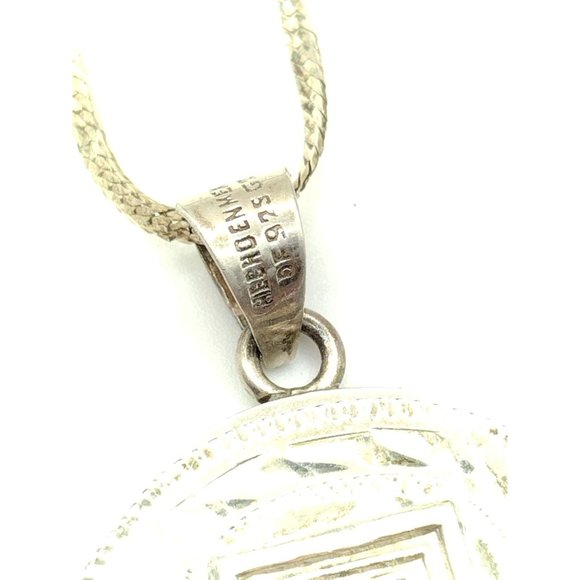 Sterling Silver Aztec Deity Round Pendant Necklace MEXICO STAMPED 17.5" - Picture 7 of 11